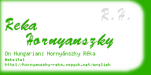 reka hornyanszky business card