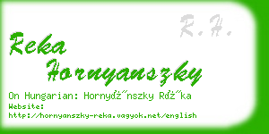 reka hornyanszky business card